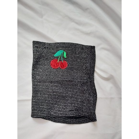 Vintage In Vitro Womens Tube Top, Cherries, Black, OSFM - Picture 4 of 6